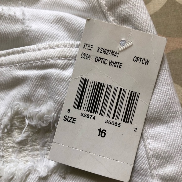 Kut from the Kloth Women's Jane High Rise White Shorts with Fray Hem Size 16 NWT - Picture 11 of 11